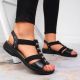 5. Black leather Roman sandals Rieker W 64580