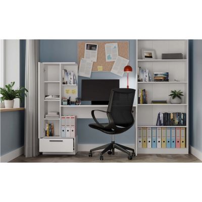11. COSMO WHITE DESK + SHELVING SET