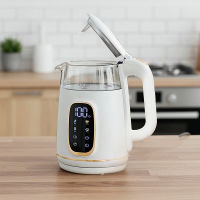 20. Adler AD 1305WG electric kettle 1.7 l 2200 W Transparent, Gold, White