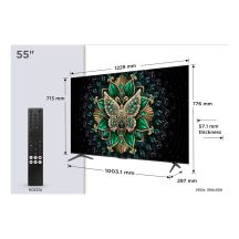 TCL 55C6K QD-Mini LED TV 55" 4K Ultra HD Google TV Dolby Atmos DVB-T2 Metallic
