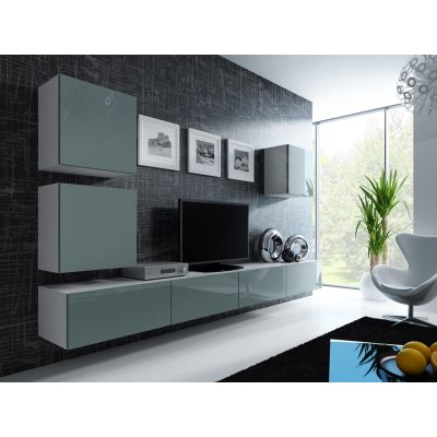 3. VIGO square display cabinet 50/50/30 white/grey gloss