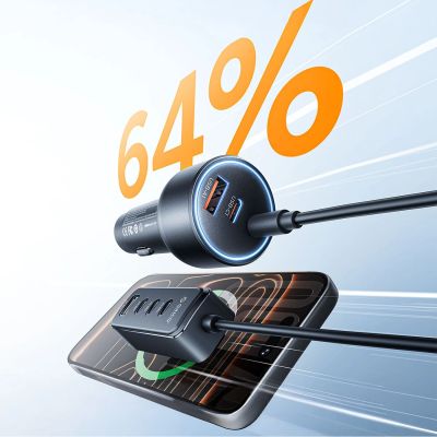 6. ORICO ChargeClip 90W 2A4C Back Clip Multi-Port Car Charger