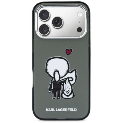 3. Karl Lagerfeld Karl & Choupette Back MagSafe Case for iPhone 17 Pro - Black
