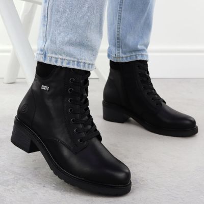 6. Rieker Remonte D1A70-01 Women's Leather Waterproof Ankle Boots Black