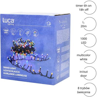 4. CHRISTMAS TREE LIGHTS LIGHT CHAIN 1000 LED TIMER MULTICOLOR LUCA