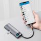11. Baseus Metal Gleam Series multifunctional USB HUB 7in1 Type C HDMI TF PD card reader gray (WKWG020113)