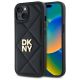 DKNY Quilted Stack Logo iPhone 15 Case - Black