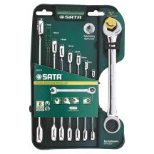 COMBINATION SPANNER 8 pcs. WITH DOUBLE RATCHET