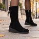 11. Women's leather high wedge ankle boots, black Filippo DBT7210