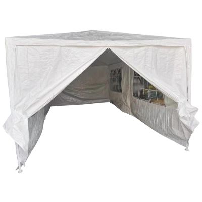 23. GARDEN PAVILION CATERING TENT PE 6x3M + 6 WALLS WHITE