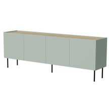FELLINI chest of drawers 200x40x70 olive + oiled oak top