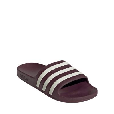 2. Adidas Adilette Aqua Burgundy Flip-Flops KJ7353
