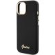 6. Guess Silicone Script Metal Logo & Frame case for iPhone 15 - black