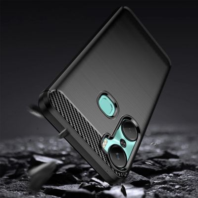 3. Carbon Case case for Infinix Hot 12 Pro flexible silicone carbon cover black