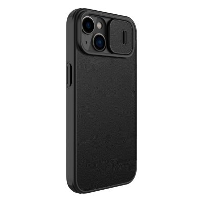 3. Nillkin Qin Leather Pro Case iPhone 14 Plus Camera Cover Holster Cover Flip Case Black