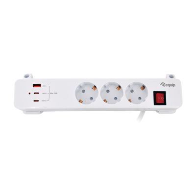 Equip 245556 2 m power strip 3 x network sockets Indoor White