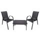 2. Classic Black Forest textile garden furniture set, two chairs + black table