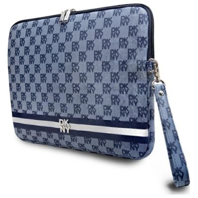 2. DKNY Sleeve Checkered Pattern Printed Stripes 14" Laptop Case - Blue