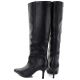 5. Women's leather boots with a high heel, insulated, black Big Star UU274497
