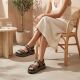 4. Women's black and gold platform sandals Artiker 58C1741