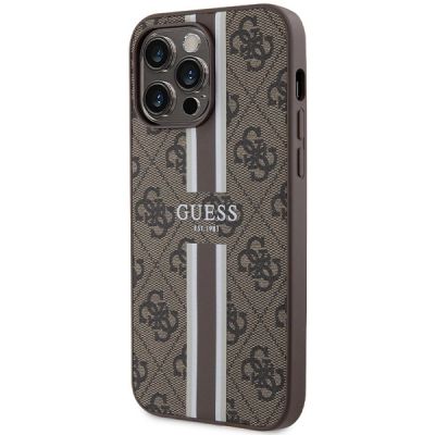 2. Guess 4G Printed Stripes MagSafe case for iPhone 15 Pro Max - brown
