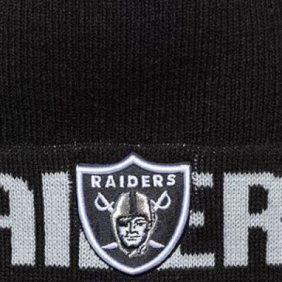 3. New Era NFL Las Vegas Raiders Wordmark Black Cuff Knit Beanie - 60691248