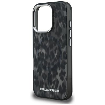 6. Karl Lagerfeld IML Leopard Pattern MagSafe Case for iPhone 16 Pro Max - Black
