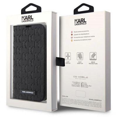 7. Karl Lagerfeld KLBKP14LSAKLHPK iPhone 14 Pro 6.1" bookcase black/black Saffiano Monogram