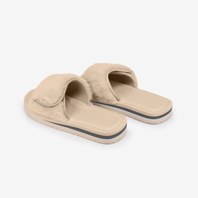 5. Kubota flip-flops with velcro and beige fur K24AW-100-001-03-1