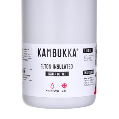 6. Kambukka Elton Insulated 600ml Thermal Bottle, Chalk White
