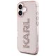 2. Karl Lagerfeld IML Rhinestones Logo iPhone 16 Case - Pink