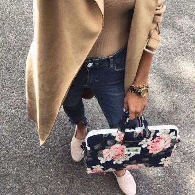 4. Canvaslife Briefcase 15-16'' Laptop Bag - Navy Blue and White