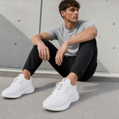 10. Men's white textile sports shoes Big Star UU174004