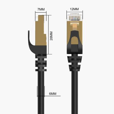4. Orico PUG-C7 CAT7 10Gbps RJ45 Ethernet Network Cable Internet LAN Round 30m - Black