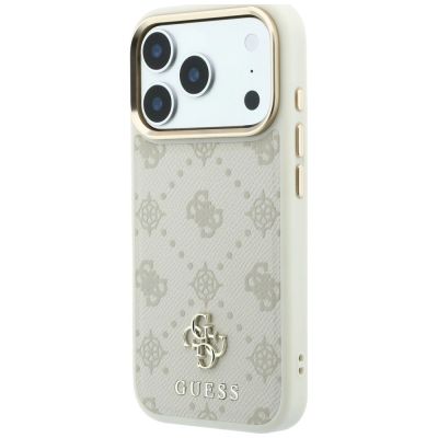 2. Guess Peony 4G Small Logo MagSafe Case for iPhone 17 Pro Max / 18 Pro Max - Beige