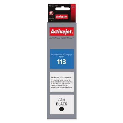 Activejet AE-113Bk Ink Bottle (Epson 113 C13T06B140 replacement; Supreme; 70ml; black)