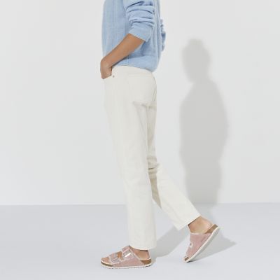 6. Birkenstock Arizona Suede Leather Shearling Pink Clay LAF Narrow Insulated Slides (1023258)