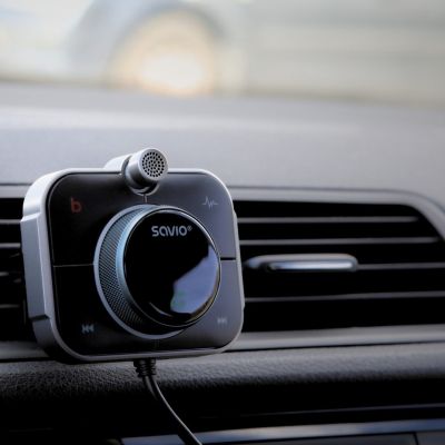 36. SAVIO TR-14 CAR FM TRANSMITTER WITH BLUETOOTH AND CHARGER, QUICK CHARGE 3.0 AND POWER DELIVERY, NOISE REDUCER