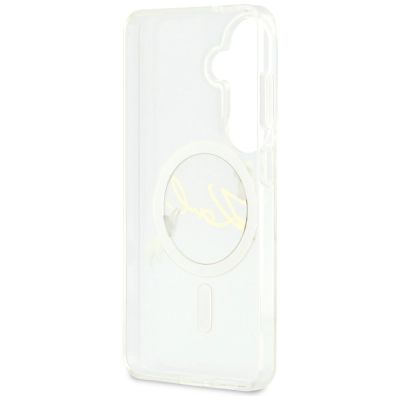 7. Karl Lagerfeld IML KC Script MagSafe Case for Samsung Galaxy S26 - Transparent