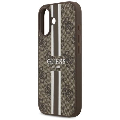 6. Guess 4G Printed Stripes MagSafe case for iPhone 17 - brown