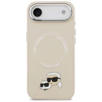 3. Karl Lagerfeld Karl & Choupette Pins MagSafe Case for iPhone Air - Beige
