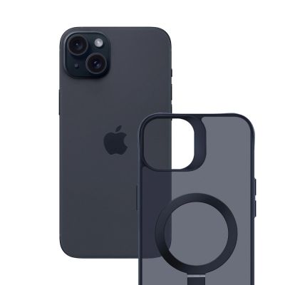 14. 3mk Smoke Case Mag&Stand for Apple iPhone 15 plus - black