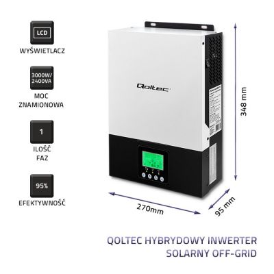 2. QOLTEC HYBRID OFF-GRID SOLAR INVERTER 2.4KW | 80A | MPPT | SINUS