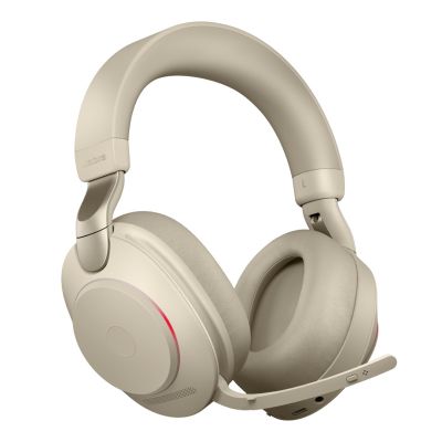 4. Jabra Evolve2 85 UC Stereo Link380c Over-Ear Headphones, Beige + Stand