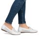 5. Women's leather moccasins, openwork, lightweight, comfortable, white, Rieker L6352-80
