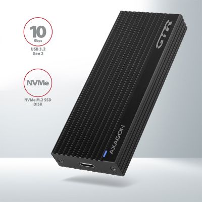 3. Axagon EM2-GTR M.2 Black SSD Enclosure