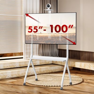 9. MACLEAN TV STAND / TROLLEY, CAMERA SHELF, ON WHEELS, 55-100", MAX. LOAD 120KG/10KG SHELF, MAX. VESA 900X600 MC-114