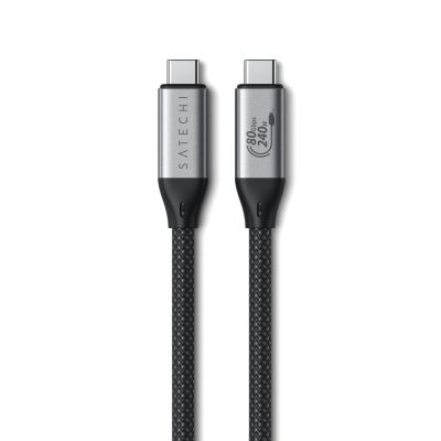 4. Satechi USB4 V2 Pro Cable USB4 Gen 4x2 1.2m USB C 120Gbps 240W Silver, Black