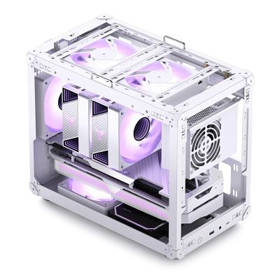 6. Jonsbo C6 MAX PC Case, Mini Case, Micro-ATX, Tempered Glass - White
