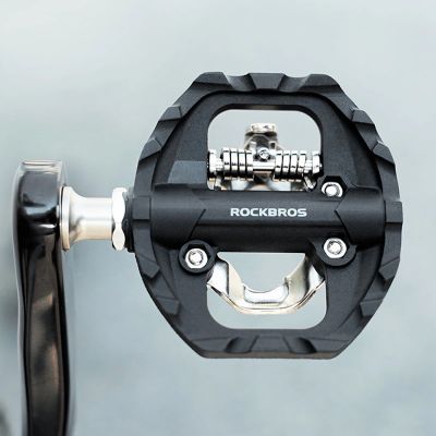 2. Rockbros M108 Nylon Half-Lock Double-Sided Bicycle Pedals - Black